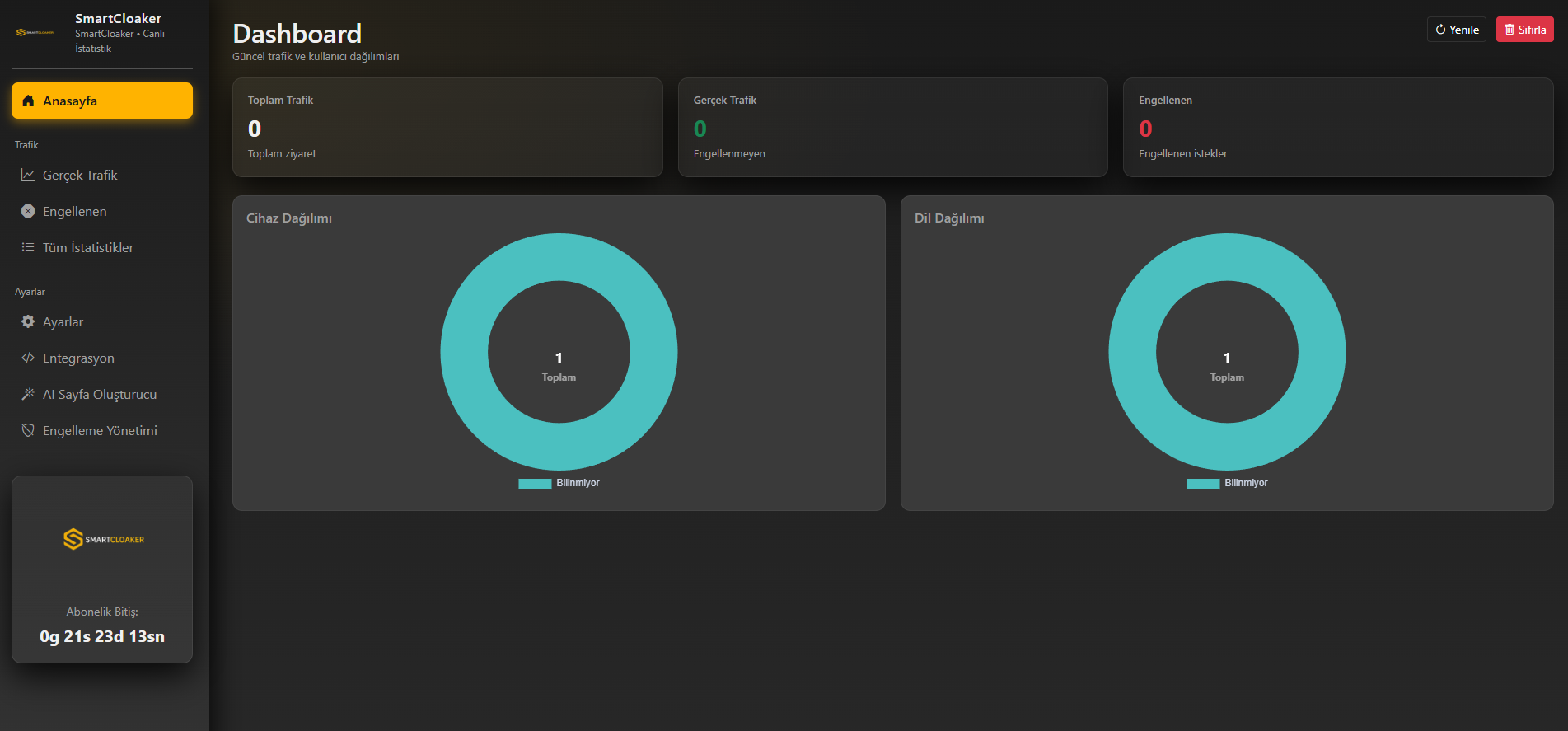 Entegrasyon Kodu Ekran Görüntüsü